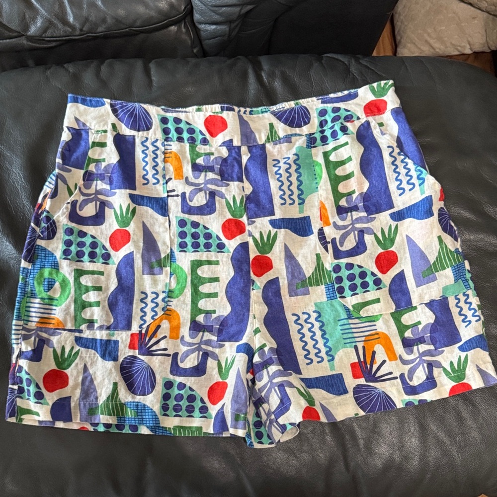 Portofino Mediterranean Linen Shorts - Large